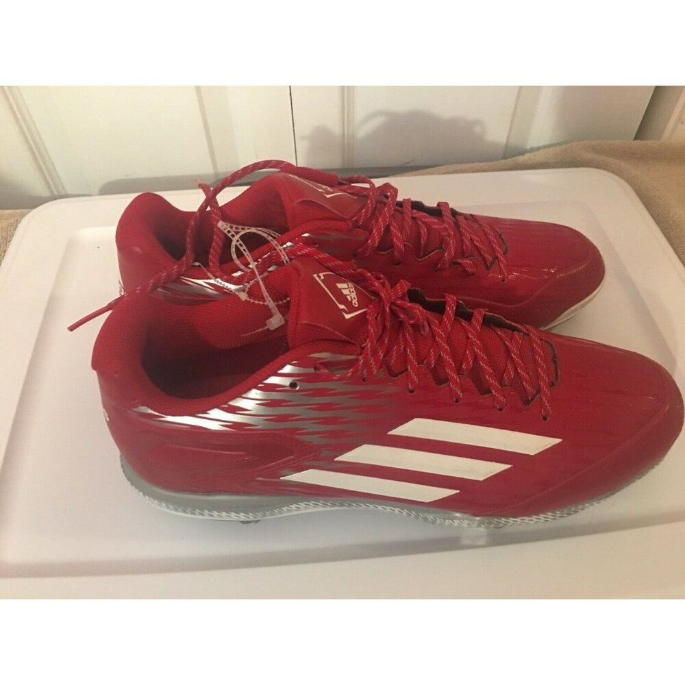New Adidas Men's Sz 16 Power Alley 3 Metal Baseball Cleats Red S84760 - Picture 4 of 8